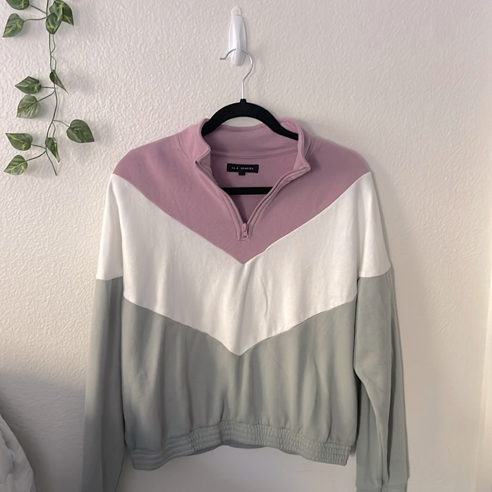 La Hearts Quarter Zip Sweatshirt